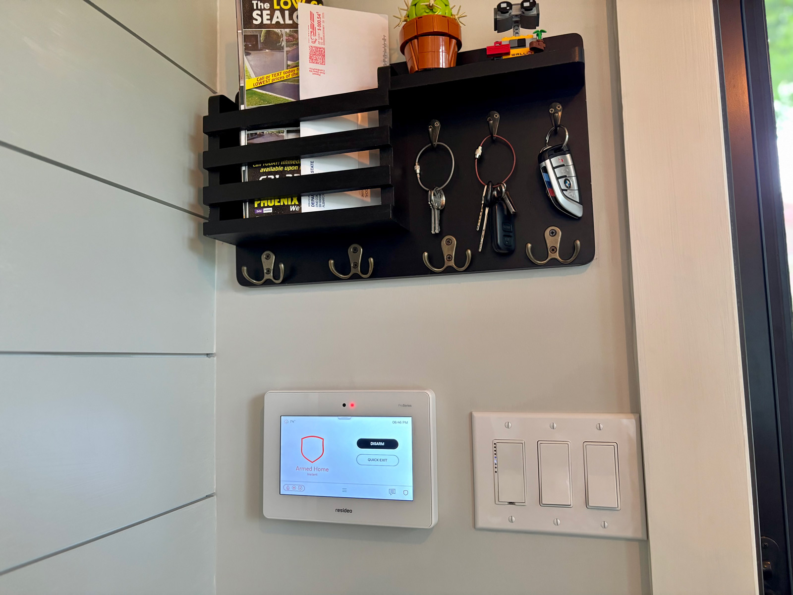 Honeywell all-in-one alarm system with smart door lock automation installed by TRC.